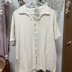 VINTAGE Cream Button-Up Shirt
